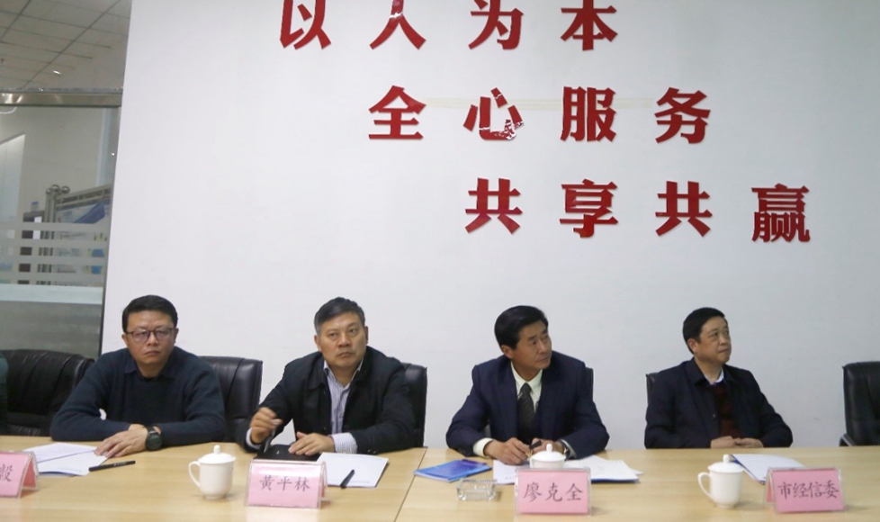黄平林常务副市长、廖克全副市长率市级相关部门到市中小企业服务中心调研指导工作
